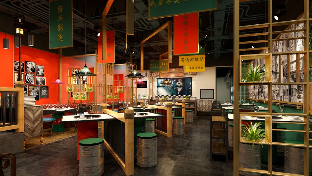 杭州懷舊風(fēng)火鍋店裝修設(shè)計(jì)