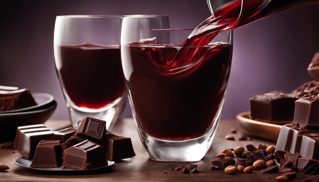 dark chocolate and red wine